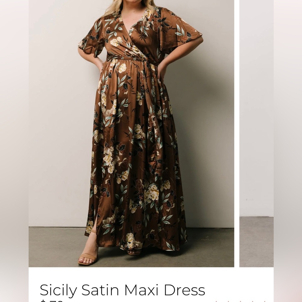 Brown floral maxi dress